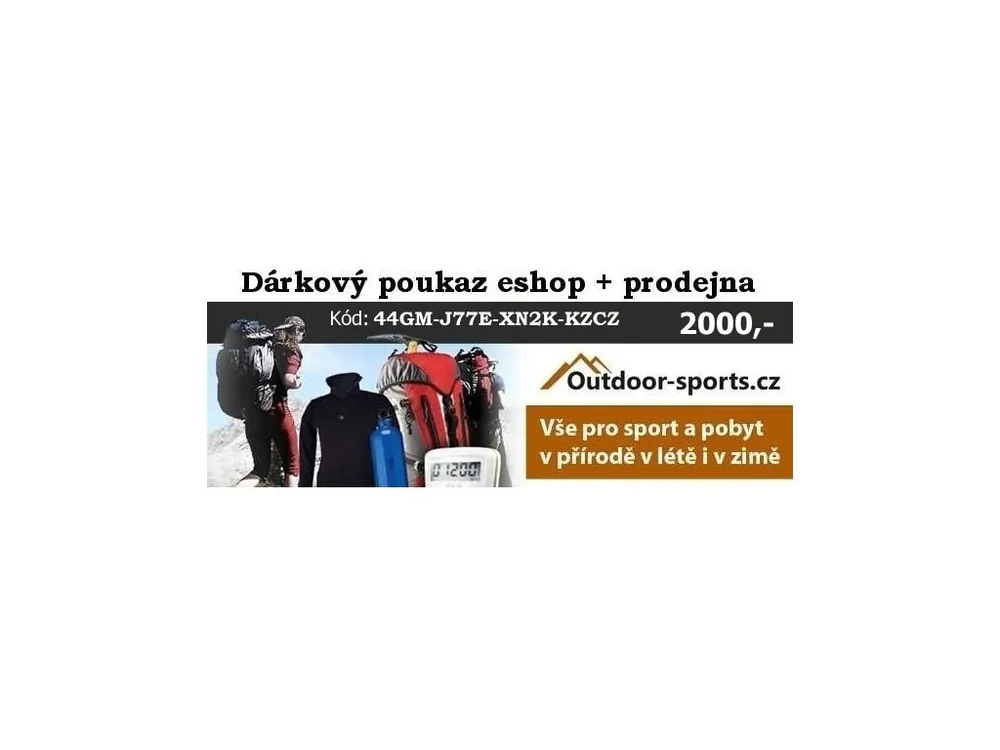 Dárkový poukaz 2000 Kč Outdoor-sports.cz Výprodej