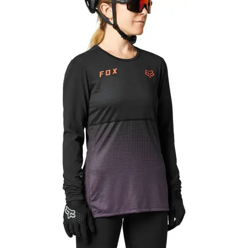 Fox cyklo dres W Flexair Ls Jersey, Black/Purple, L Autentický