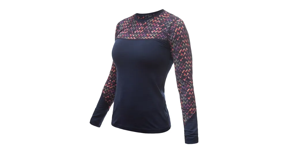 Sensor Merino Impress dámské triko dlouhý rukáv, deep blue/origami Poslední Šance