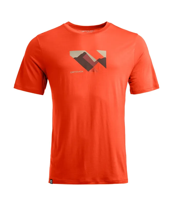 Značkový Ortovox tričko 140 Cool Landscape T-shirt Men‘s, hot orange