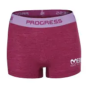 Dámské merino boxerky PROGRESS MW SKNZ - vínový melír - vel. S Ověřený