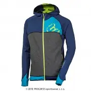 Aktuální Pánská mikina PROGRESS Rebel Hoody - modrá/tyrkysová/zelená - vel. M
