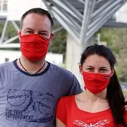 Cenově Výhodný Bambusová skládaná rouška PROGRESS Lite s kapsou na filtr - červená - vel. L/XL