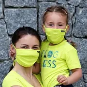 Bambusová skládaná rouška PROGRESS Lite s kapsou na filtr - limetková - vel. S/M Výprodej