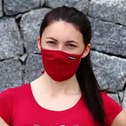 Časově Omezené Bambusová skládaná rouška PROGRESS Lite s kapsou na filtr - vínová - vel. S/M