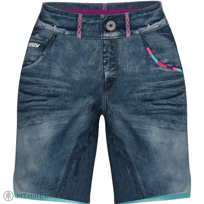 Crazy Wonder Magic dámské kraťasy, print light jeans Vysoce Kvalitní