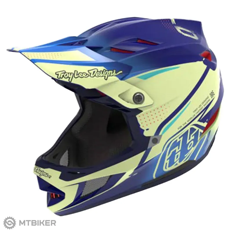 Značkový Troy Lee Designs D4 COMPOSITE helma, drip glo yellow