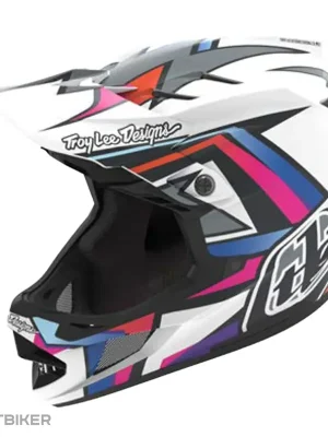 Časově Omezené Troy Lee Designs D4 COMPOSITE helma, frames white/silver