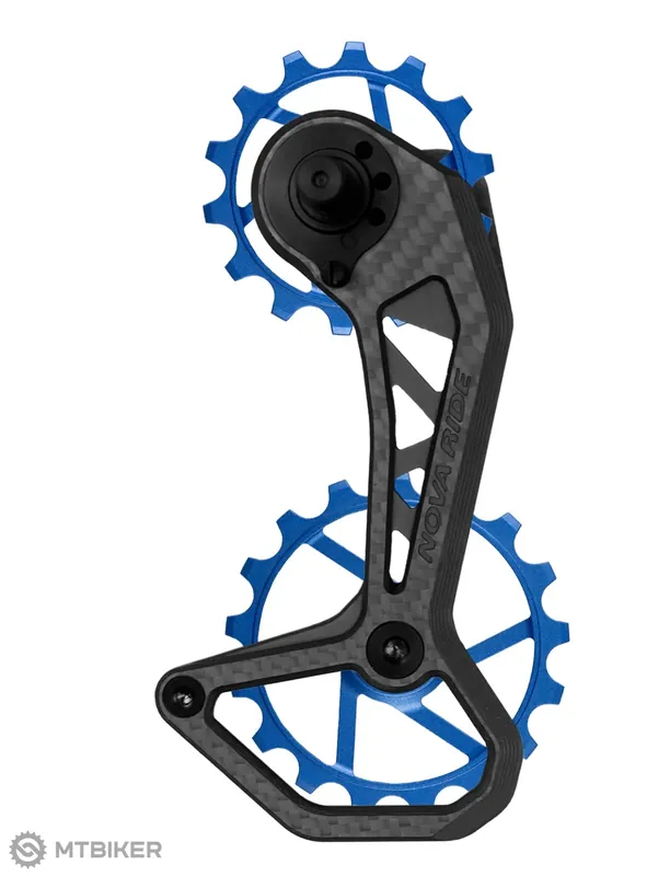 Sleva Nova Ride Carbon Ceramic EVO ramínko přehazovačky Shimano Dura Ace/Ultegra 12-kolo, modrá