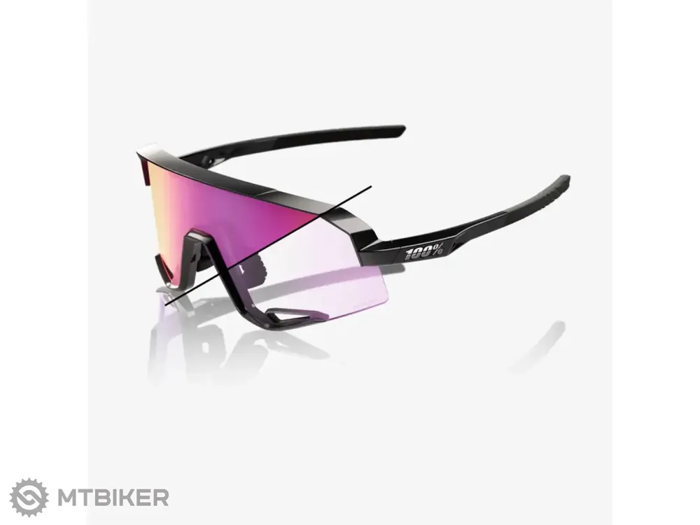 Nová Kolekce 100% Slendale brýle, gloss black/photochromic purple mirror