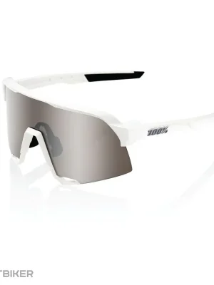 100% S3 brýle, matte white/HiPER Silver Mirror Finální Výprodej