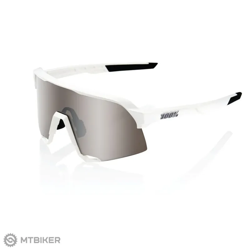 100% S3 brýle, matte white/HiPER Silver Mirror Finální Výprodej