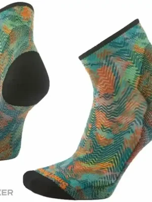 Akce Smartwool Bike Zero Cushion Jungle Music Print dámské ponožky, honey gold