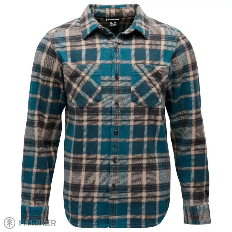 Black Diamond PROJECT HEAVY FLANNEL košile, midnight blue-charcoal plaid Akční Cena