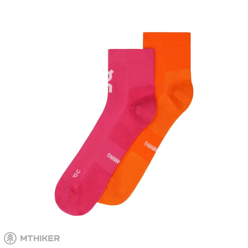 On Core Run Sock Mid 2-pack ponožky, flame/pink Speciální Cena