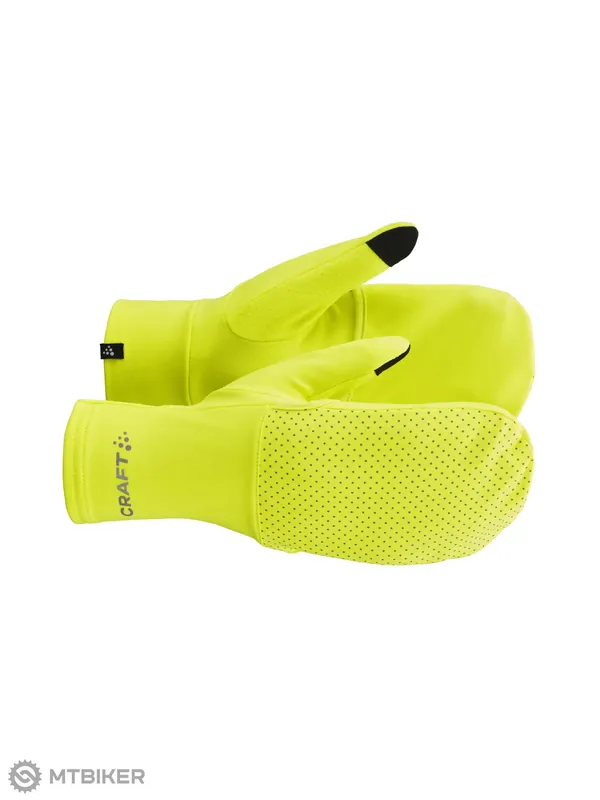 Craft Lumen Fleece Hybrid 2 rukavice, žlutá Akční Cena