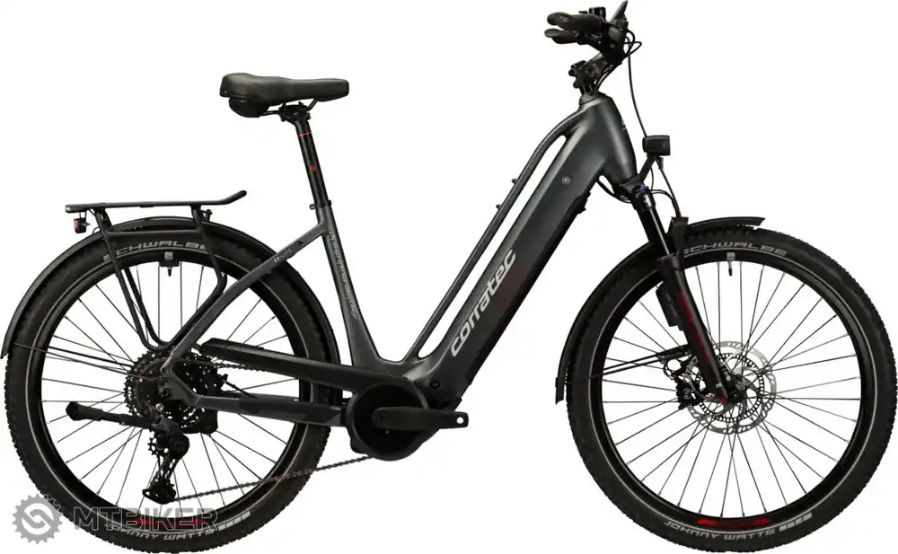 Corratec Life CX8 27.5 elektrokolo, dark grey/silver/red Zlevněný