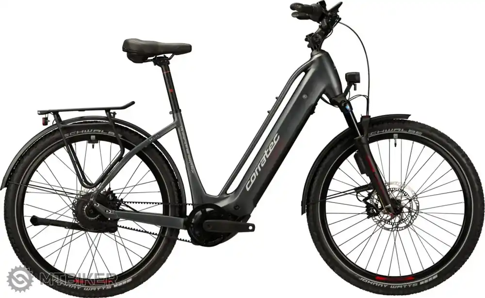 Corratec Life CX8 Belt 27.5 elektrokolo, dark grey/silver/red Levný