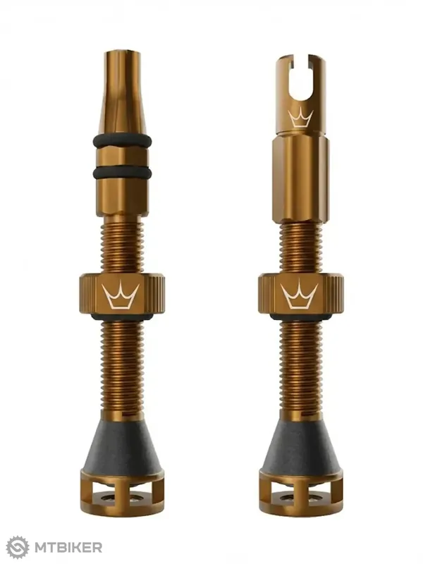Originální Peaty‘s Holeshot Fast Flow bezdušové ventily, 42 mm, bourbon