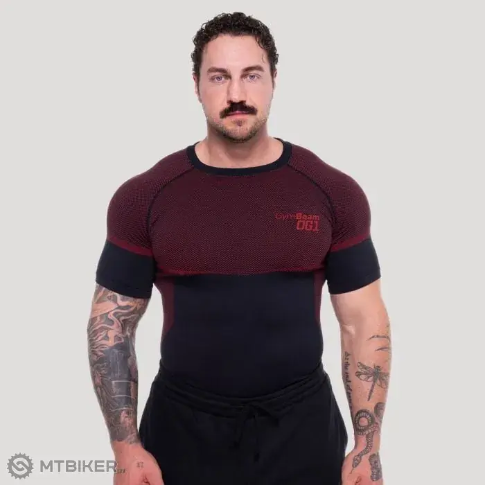GymBeam OG1 tričko, černá/červená Akční Nabídka