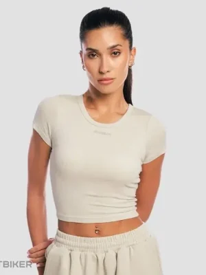 GymBeam Cropped Aura dámské tričko, šedá Objednat Nyní