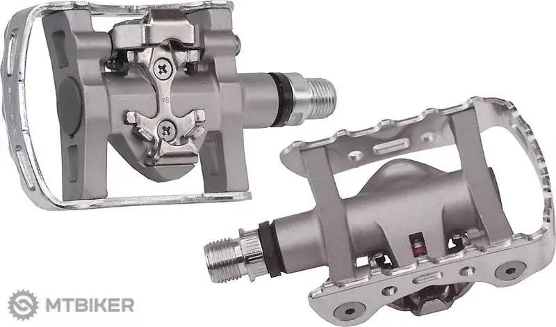 Sezónní Sleva Shimano M324 SPD jednostranné nášlapné pedály + zarážky SM-SH56, stříbrné