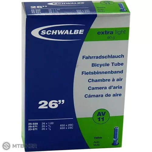 Schwalbe 26x1.00 FV 40mm (20/25-559/571) duše, AV/FV Cenová Bomba