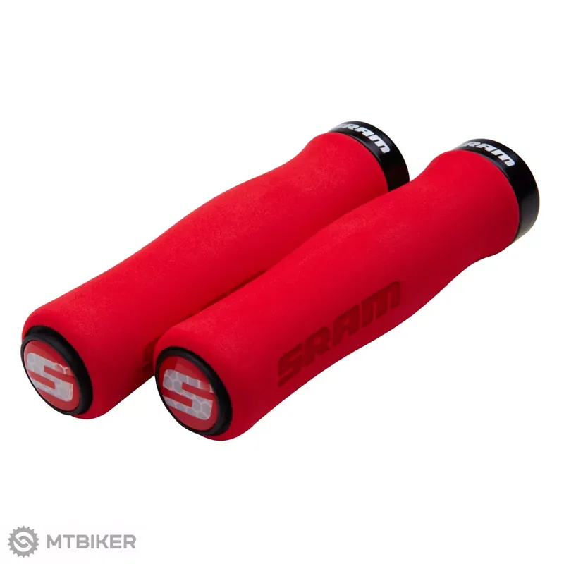 Must-Have SRAM Locking gripy, pěnové, 129 mm, červená/černá