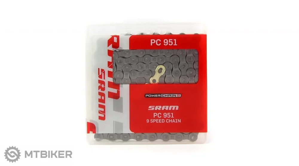 Super Cena SRAM PC 951 řetěz, 9rychl., 114 článků, PowerLink Gold