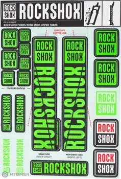 Značkový RockShox Decal Kit Neon Green pro Pike / Lyrik / Yari / Domain / Revelation (2018+)