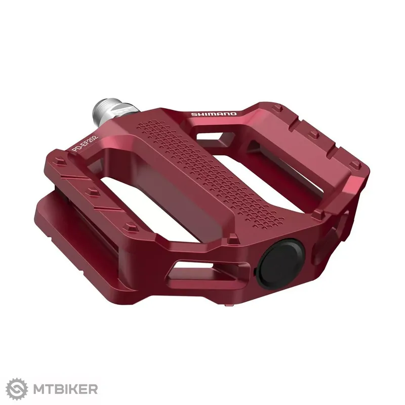 Cenová Bomba Shimano PD-EF202 platformové pedály, červená