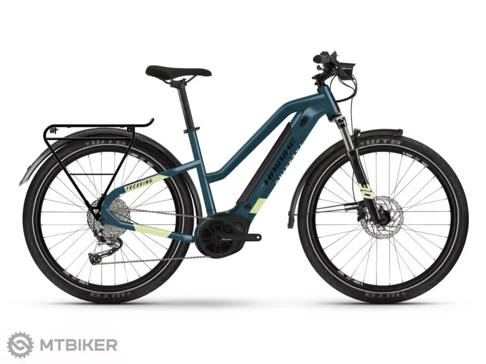Haibike Trekking 5 i500Wh Trapez 27.5 elektrokolo, modré/zelené Akční Cena