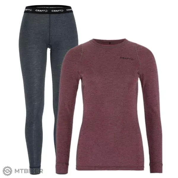 Cenově Výhodný Craft CORE Wool Merino dámský set, červený