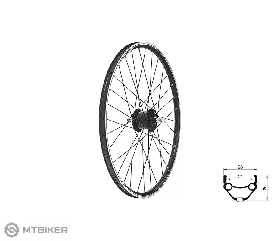 Kellys Zapletené kolo přední KLS DRAFT Dynamo V brake 26" black Ihned K Objednání
