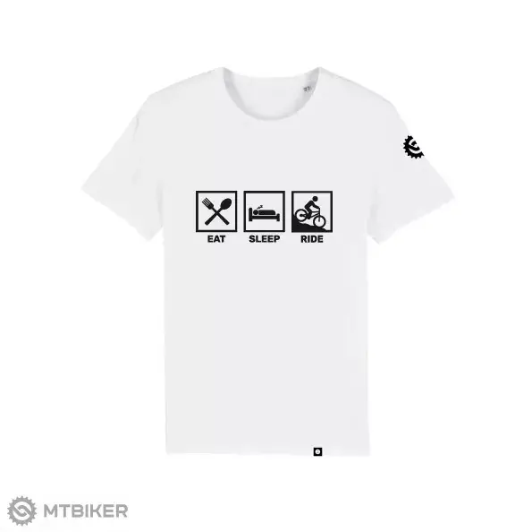 Zlevněný MTBIKER EAT SLEEP RIDE tričko, bílé
