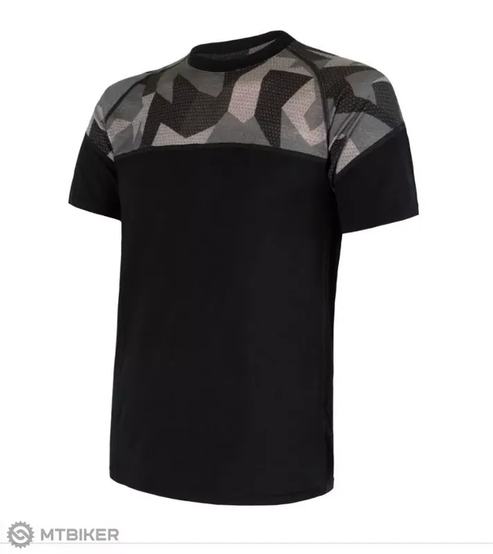 Sensor Merino Impress tričko, černá/camo Nejlepší Volba