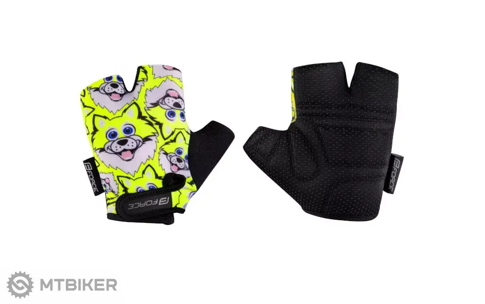 Pouze Dnes FORCE Wolfie Kid dětské tříprstové rukavice, fluo