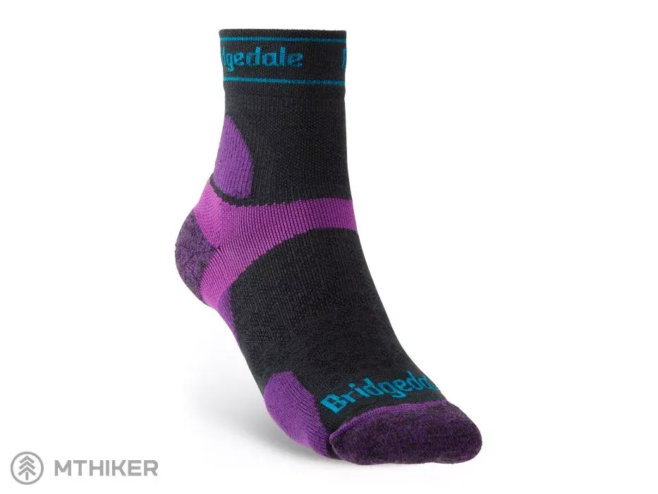 Bridgedale Trail Run UL T2 MS 3/4 CREW dámské ponožky, charcoal/purple Levný