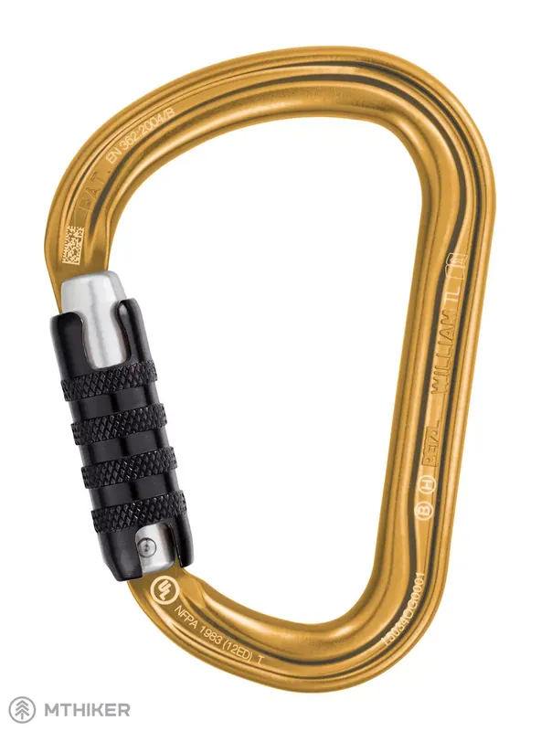 Akce Petzl WILLIAM TRIACT LOCK karabina, zlatá