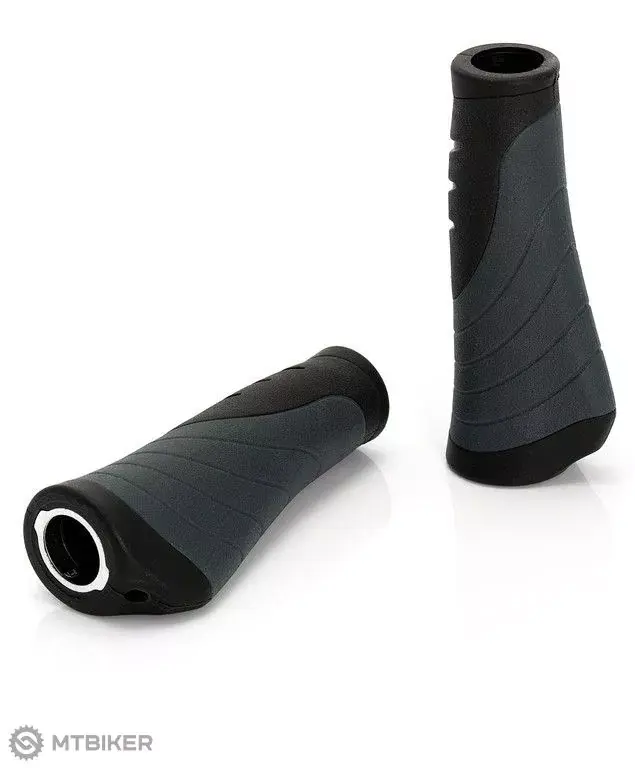 XLC GR-S04 Ergonomic gripy, 135/92 mm, černá/šedá Sleva