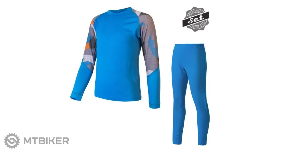 Sensor Merino Impress dětský set, modrá Značkový