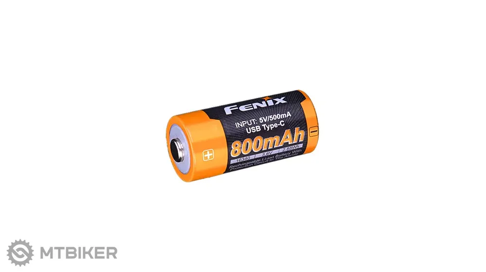 Fenix RCR123A USB-C Li-ion dobíjecí baterie, 800 mAh Oblíbený
