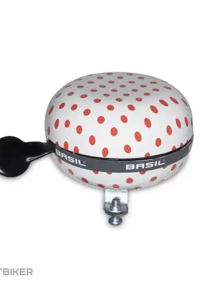 Aktuální Basil POLKADOT BIG BELL zvonek, bílá/červené tečky