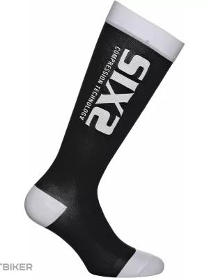 SIXS RS kompresní podkolenky, černá/bílá Finální Výprodej