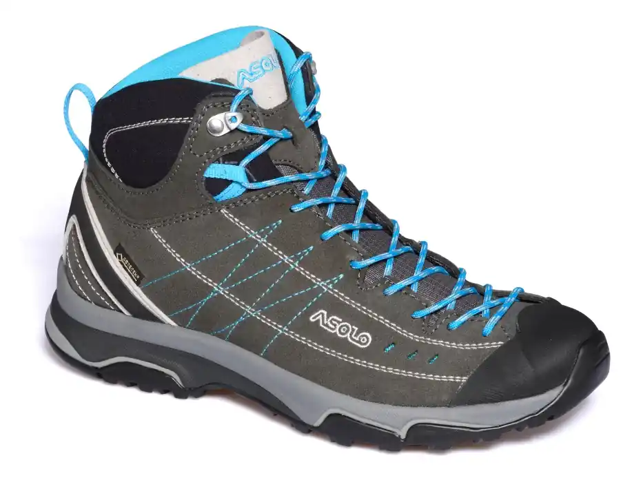 Sleva Asolo dámské boty Nucleon Mid GV ML - graphite/silver/cyan blue