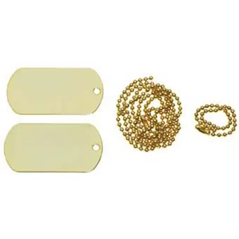 Tovární Cena MFH Dog-Tags psí štítky zlaté s řetízkem
