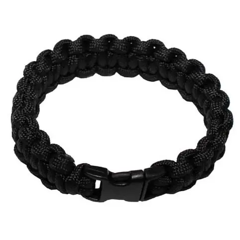 Nejlepší Volba MFH náramek paracord černý zapínání na klip, šířka 1,9 cm
