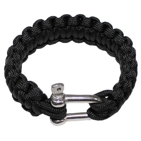 Jen Po Omezenou Doba MFH náramek paracord černý kovová spona, šířka 2,3 cm