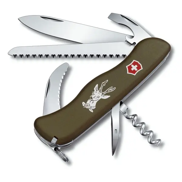 Aktuální Victorinox kapesní nůž zelený Hunter 111mm s pojistkou