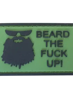 WARAGOD Nášivka 3D Beard The Fuck Up olivová 6x3.5cm Rychlé Dodání